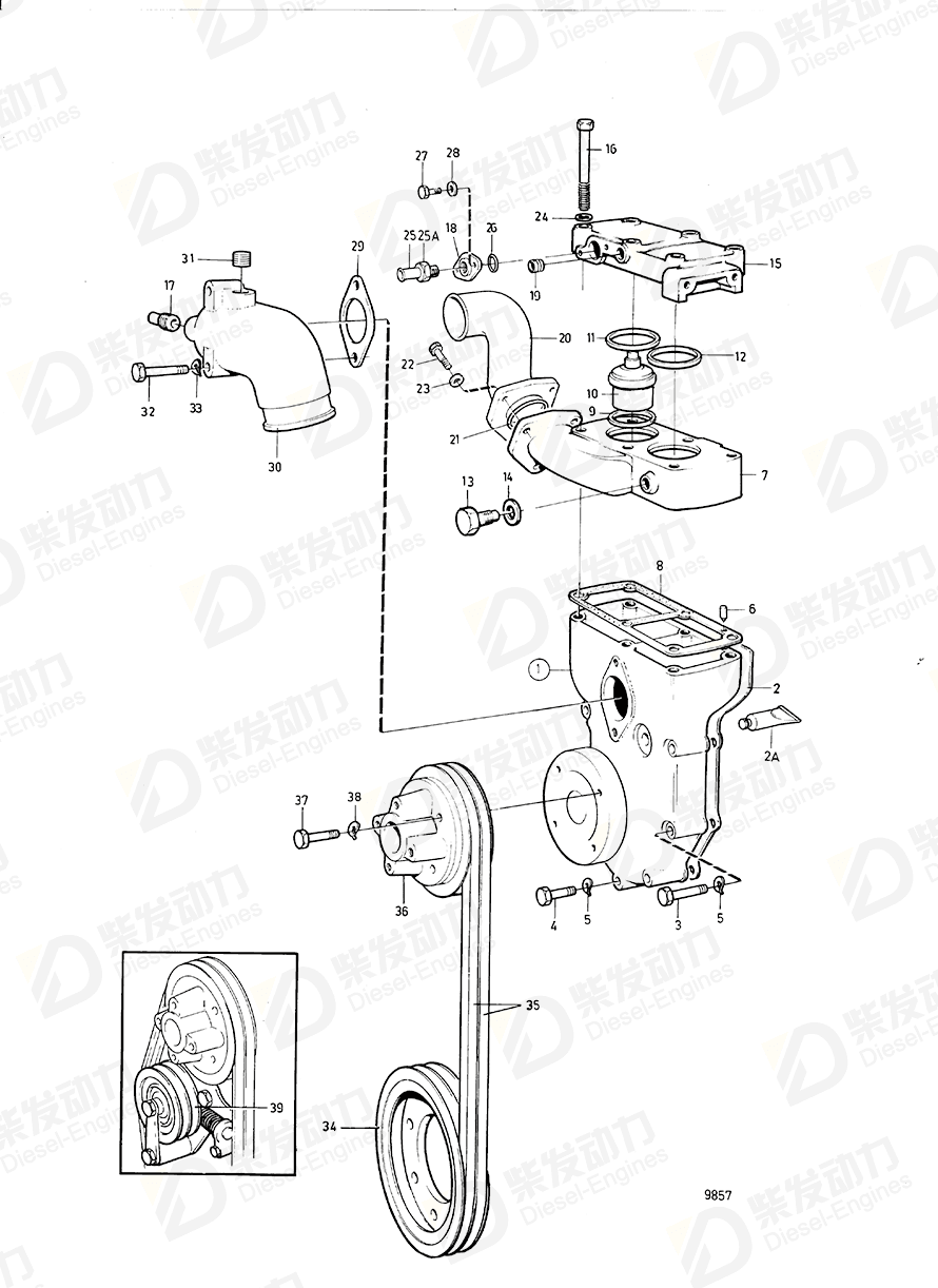 volvo penta Gasket 1545244 Drawing volvo penta Gasket 1545244 Drawing